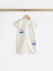 Blue Boat Baby Jersey 100% Cotton Rompers 3 Pack - Image 3 of 10