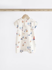 Blue Boat Baby Jersey 100% Cotton Rompers 3 Pack - Image 5 of 10