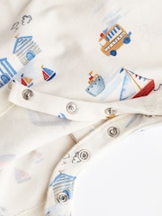 Blue Boat Baby Jersey 100% Cotton Rompers 3 Pack - Image 8 of 10