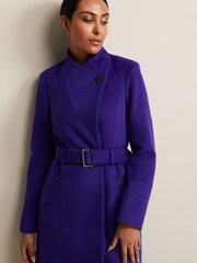 Phase EightPetite Purple Susanna Wool Smart Coat - Image 4 of 6