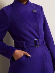 Phase EightPetite Purple Susanna Wool Smart Coat - Image 5 of 6