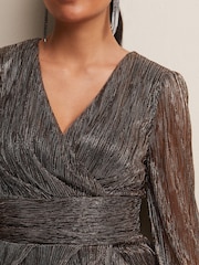 Phase Eight Gold Petite Metallic Petite Brielle Shimmer Maxi Dress - Image 5 of 6