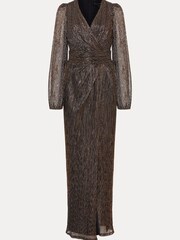 Phase Eight Gold Petite Metallic Petite Brielle Shimmer Maxi Dress - Image 6 of 6