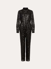 Phase Eight Petite Alessandra Sequin Black Jumpsuit - Image 6 of 6