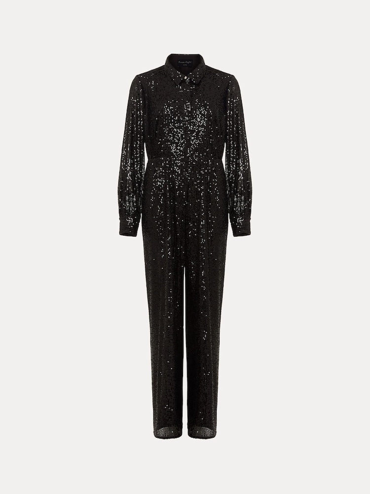 Phase Eight Petite Alessandra Sequin Black Jumpsuit - Image 6 of 6