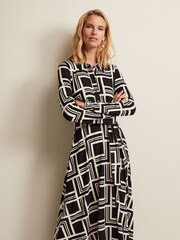 Phase Eight Black Petite April Midi Dress - Image 1 of 6