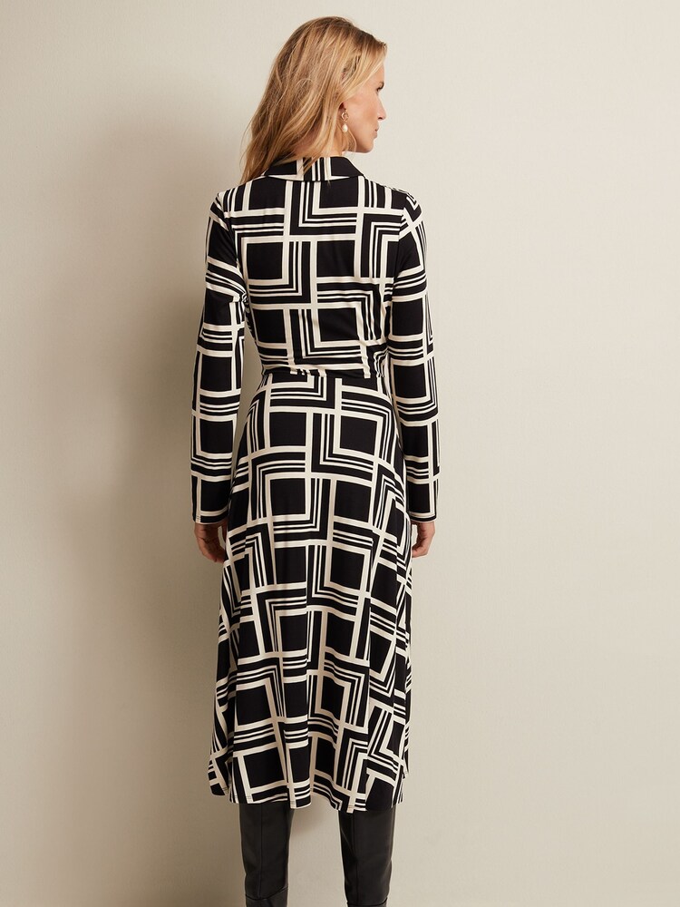 Phase Eight Black Petite April Midi Dress - Image 2 of 6