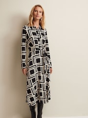 Phase Eight Black Petite April Midi Dress - Image 3 of 6