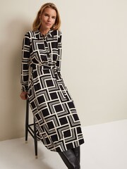 Phase Eight Black Petite April Midi Dress - Image 4 of 6