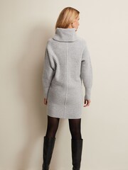 Phase Eight Grey Fillipa Knitted Tunic Mini Dress - Image 2 of 6