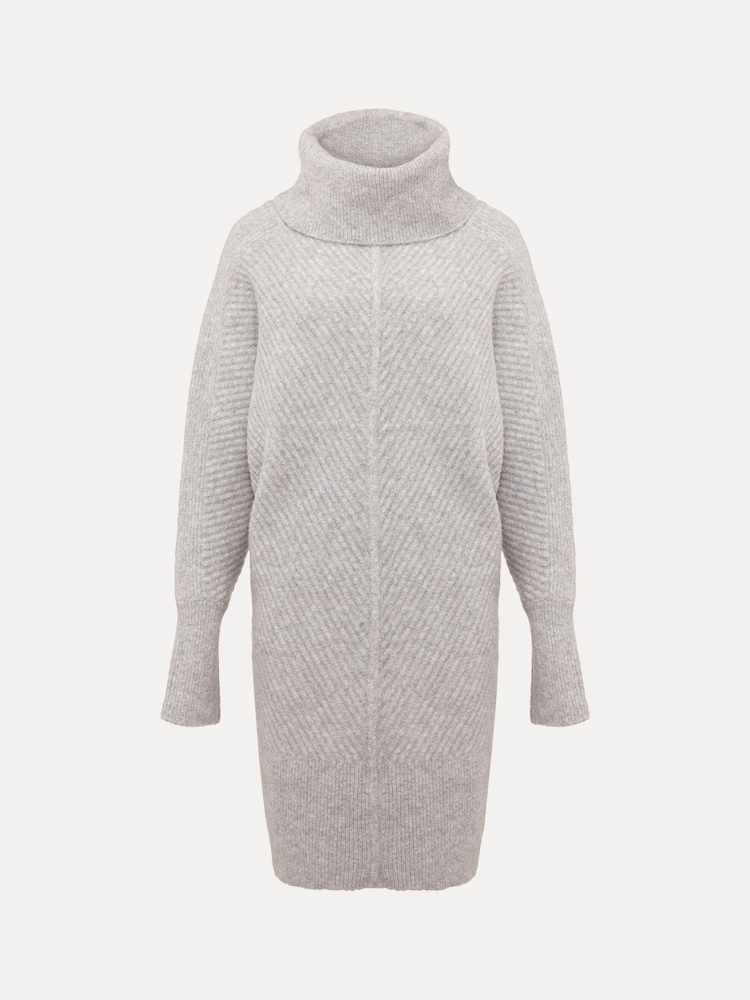 Phase Eight Grey Fillipa Knitted Tunic Mini Dress - Image 6 of 6