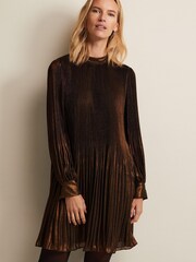 Phase Eight Gold Metallics Annabel Foil Dress - Image 1 of 6