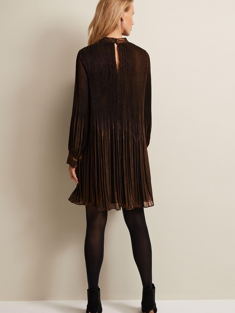 Phase Eight Gold Metallics Annabel Foil Dress - Image 2 of 6