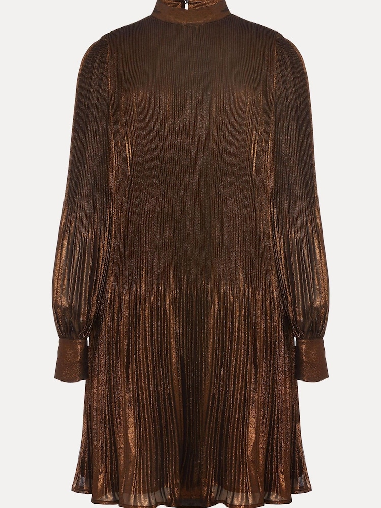 Phase Eight Gold Metallics Annabel Foil Dress - Image 6 of 6