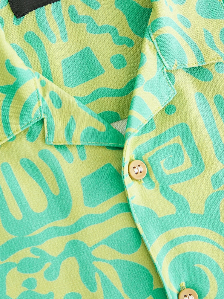 Green Short Sleeve Printed Shirt (3-16yrs) - Image 8 of 8