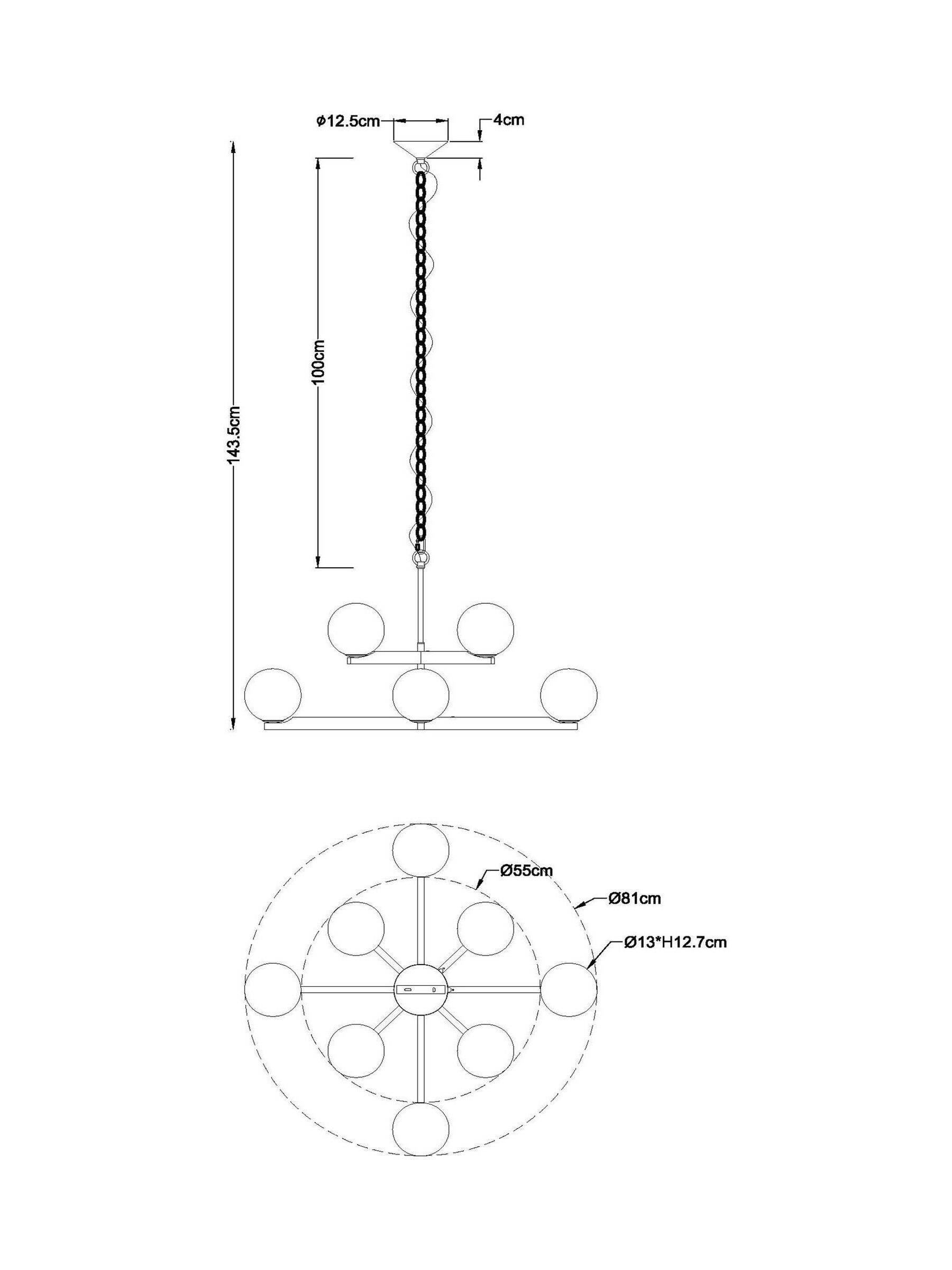 Buy Brass Archie 8 Light Chandelier from Next Germany