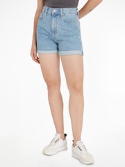Calvin Klein Blue 100% Cotton Denim Mom Shorts - Image 1 of 5