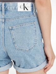 Calvin Klein Blue 100% Cotton Denim Mom Shorts - Image 2 of 5