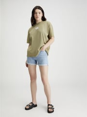 Calvin Klein Blue 100% Cotton Denim Mom Shorts - Image 3 of 5