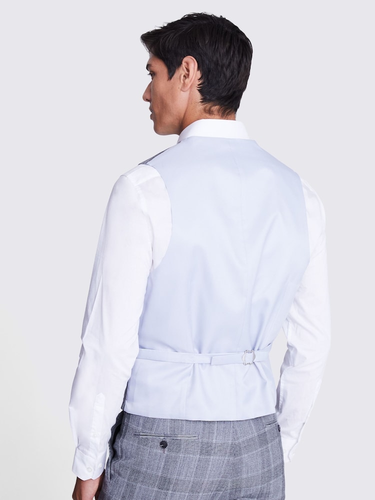 MOSS Grey Tailored Fit Check Waistcoat - Image 2 of 3