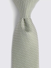 MOSS Light Green Textured Tie - Image 2 of 3