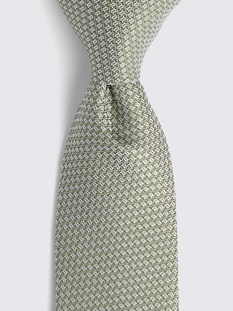 MOSS Light Green Textured Tie - Image 2 of 3
