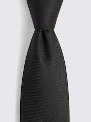 MOSS Black Textured Tie - Image 2 of 2
