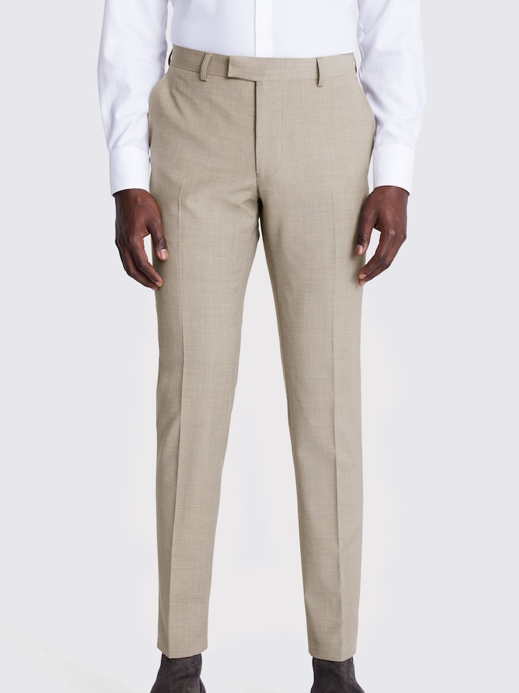 MOSS Natural Slim Fit Trousers - Image 1 of 3