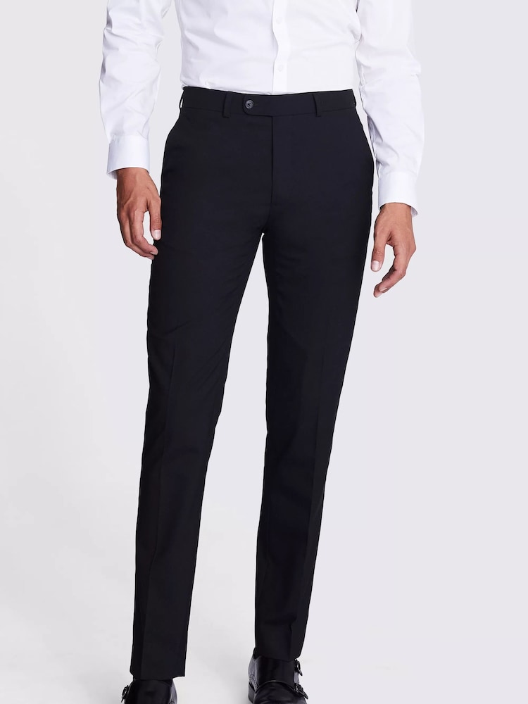 MOSS Black Tailored Fit Trousers - Image 1 of 3