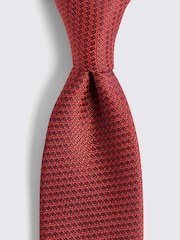 MOSS Dark Red Textured Tie - Image 2 of 2