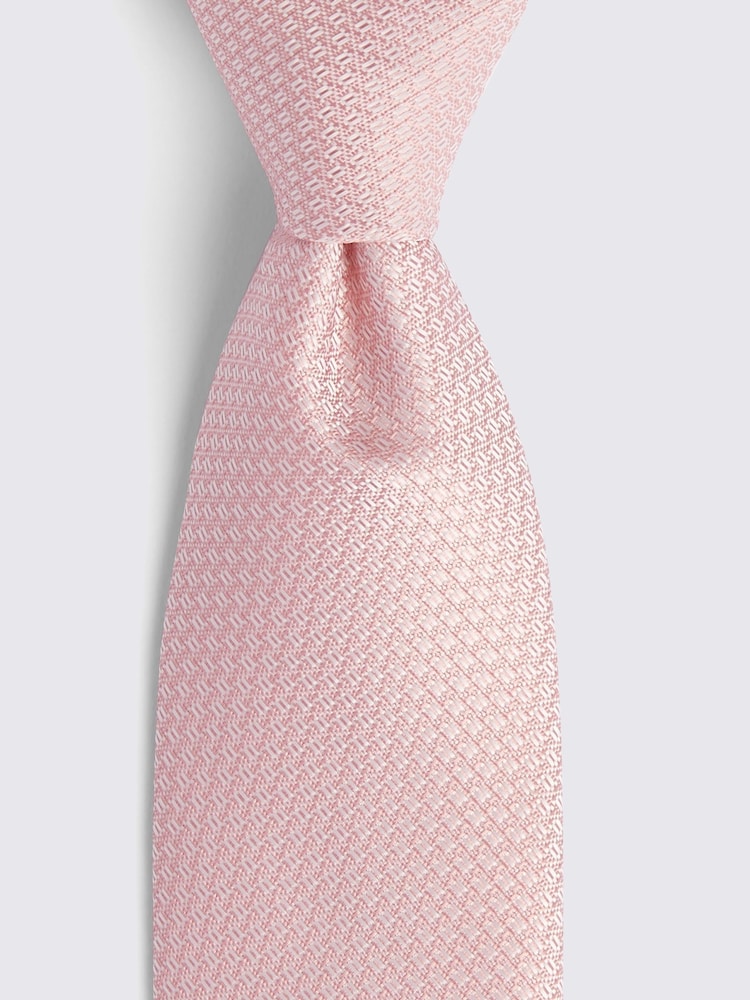 MOSS Light Pink Textured Tie - Image 2 of 3 MOSS Light Pink Textured Tie - Image 2 of 3