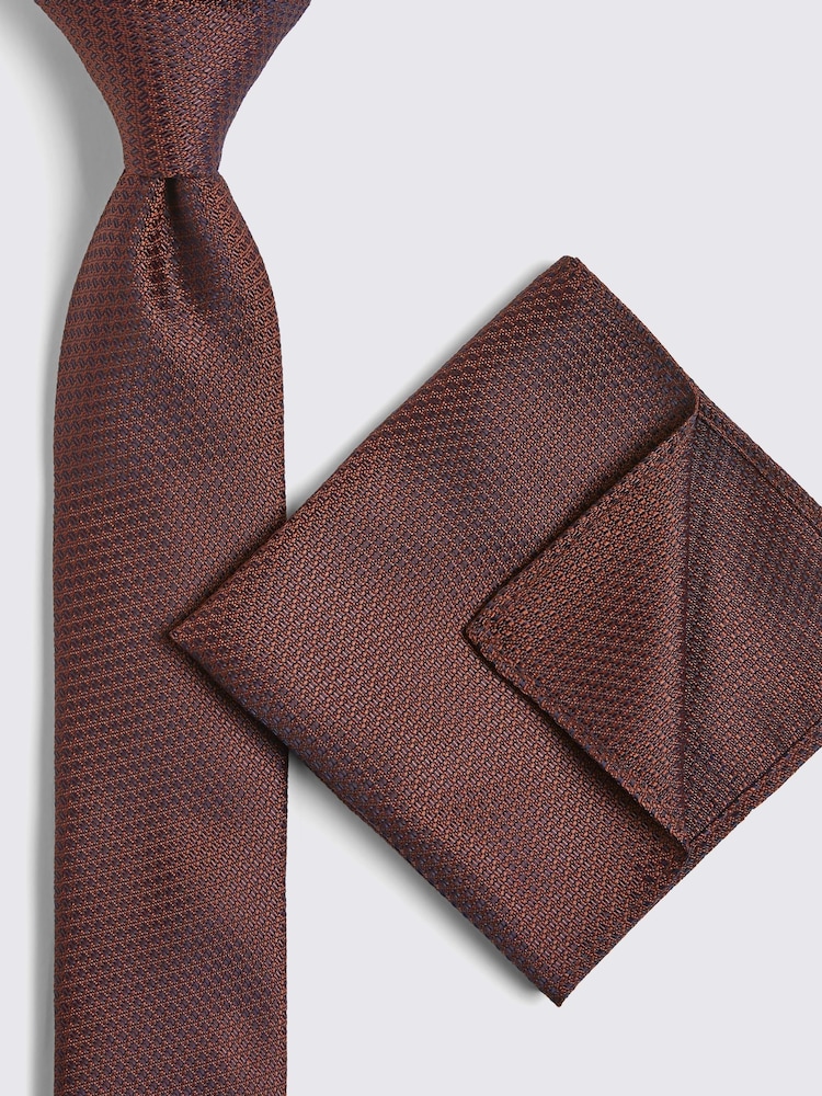 MOSS Red Textured Tie - Image 2 of 3