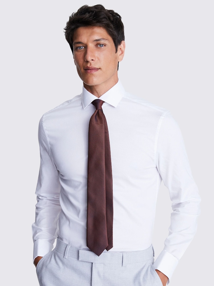 MOSS Red Textured Tie - Image 3 of 3