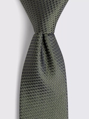MOSS Olive Green Textured Tie - Image 2 of 2