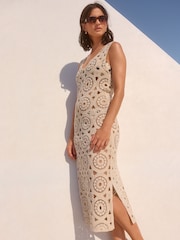 Ecru Crochet Dress - Image 3 of 9