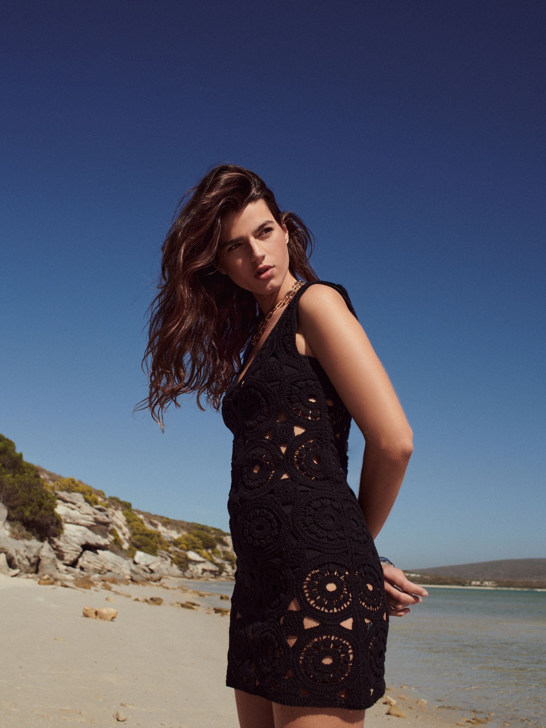 Long crochet cover up dress shop