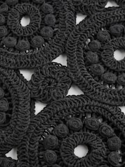 Black Mini Crochet Cover-Up Dress - Image 8 of 8