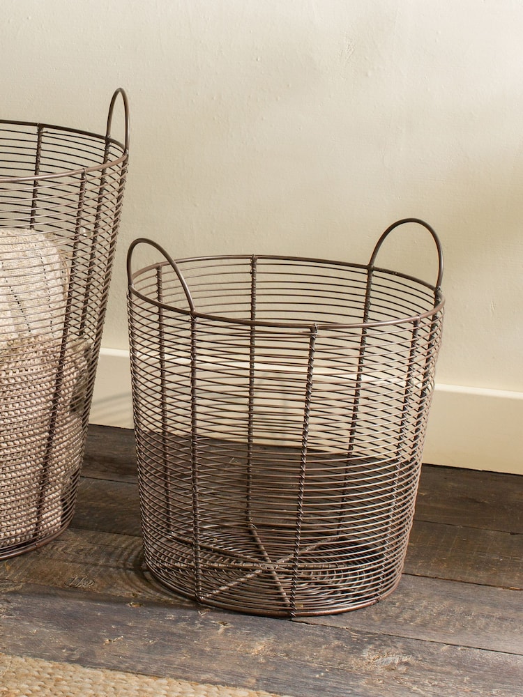 Nkuku Aged Brass Inkollu Basket - Image 1 of 2