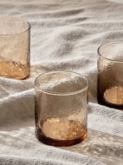 Nkuku Set of 4 Dusty Terracotta Yala Hammered Tumbler - Image 2 of 3