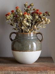 Nkuku Dark Olive Natural Inha Reactive Glaze Vase - Image 1 of 3