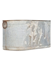 Nkuku Zinc Akasa Small Trough Planter - Image 2 of 3