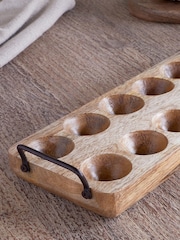 Nkuku Natural Anda Mango Wood Egg Holder - Image 2 of 3