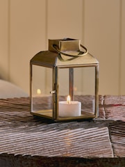 Nkuku Antique Brass Maro Brass Lantern - Image 1 of 3