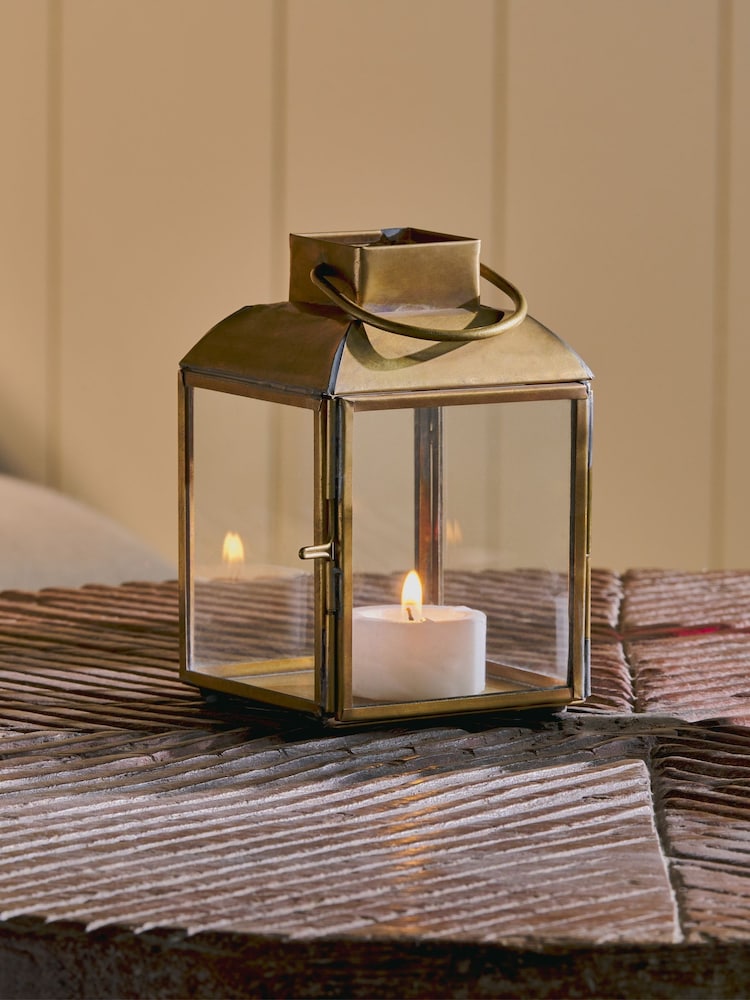 Nkuku Antique Brass Maro Brass Lantern - Image 1 of 3