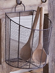 Nkuku Aged Brass Inkollu Wall Hung Basket - Image 1 of 3