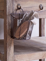 Nkuku Aged Brass Inkollu Wall Hung Basket - Image 2 of 3