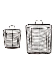 Nkuku Aged Brass Inkollu Wall Hung Basket - Image 3 of 3