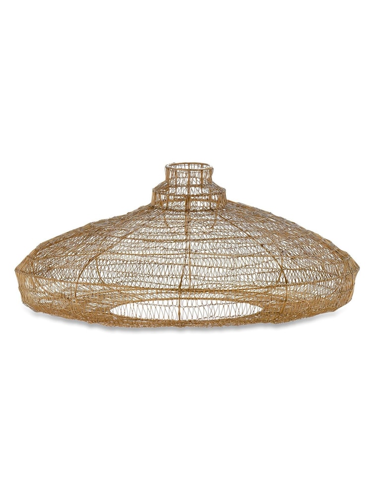 Nkuku Antique Brass Mukuni Wire Lampshade - Image 2 of 2 Nkuku Antique Brass Mukuni Wire Lampshade - Image 2 of 2