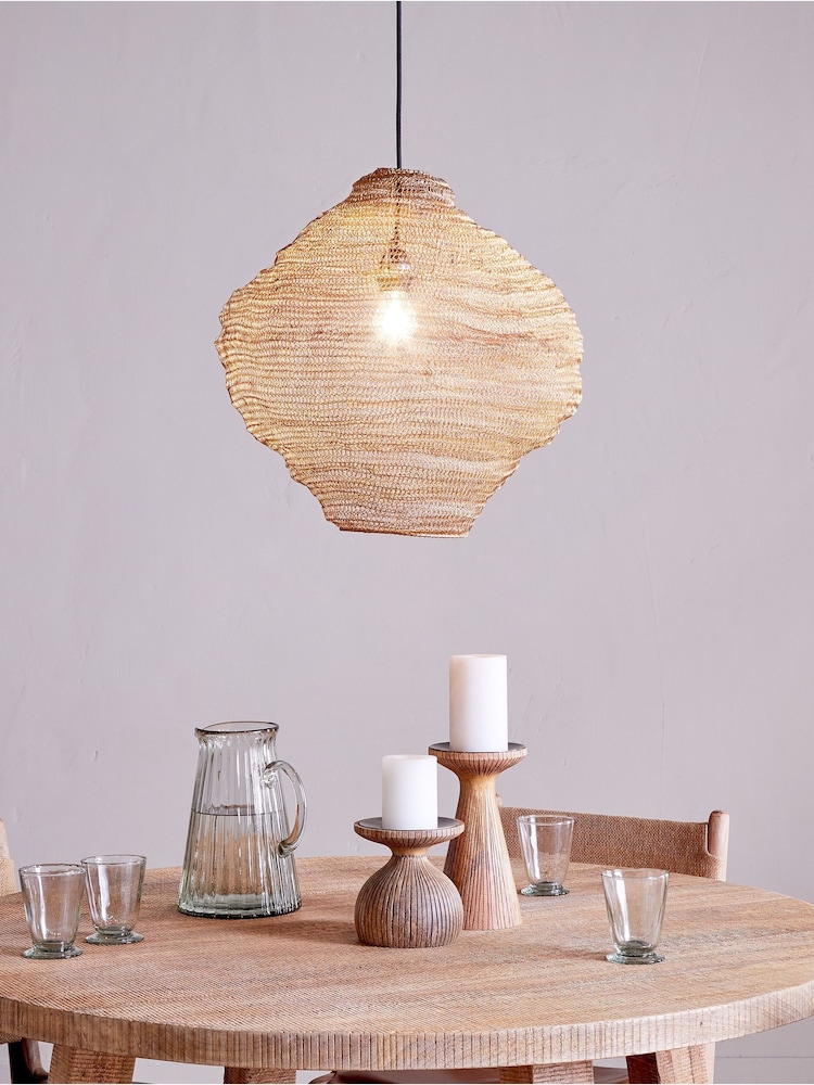 Nkuku Brass Mukuni Wire Lampshade - Image 1 of 4 Nkuku Brass Mukuni Wire Lampshade - Image 1 of 4