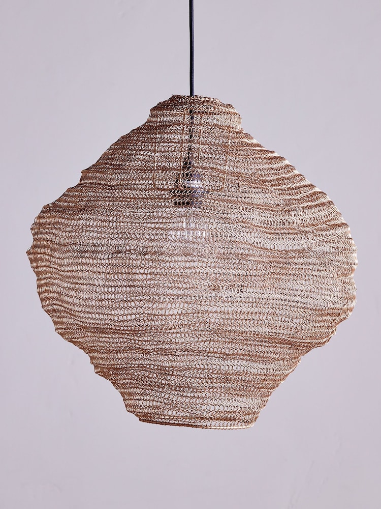 Nkuku Brass Mukuni Wire Lampshade - Image 2 of 4 Nkuku Brass Mukuni Wire Lampshade - Image 2 of 4